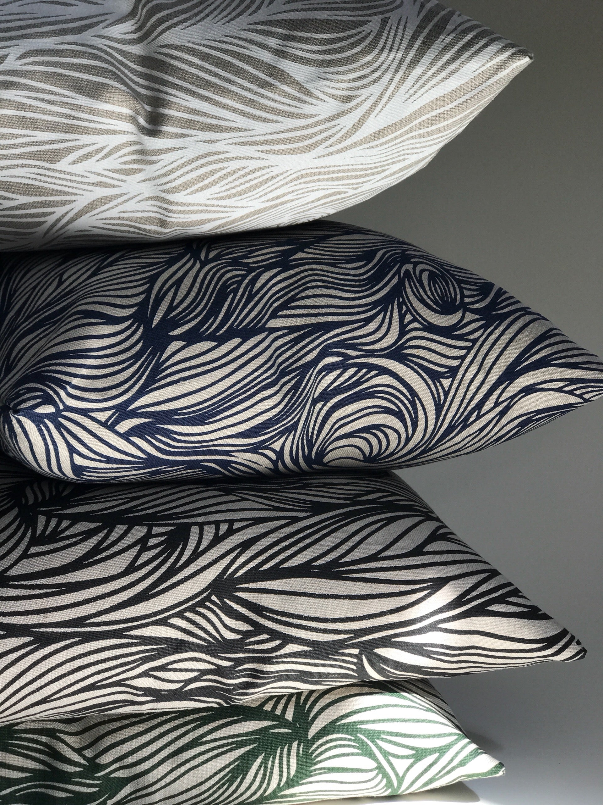 greige textiles made to order pillows.  made in the USA with handprinted linen