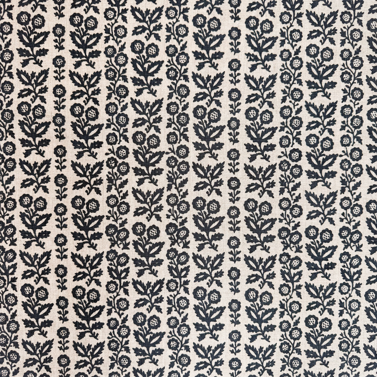 Clementine Azure on Oatmeal Fabric