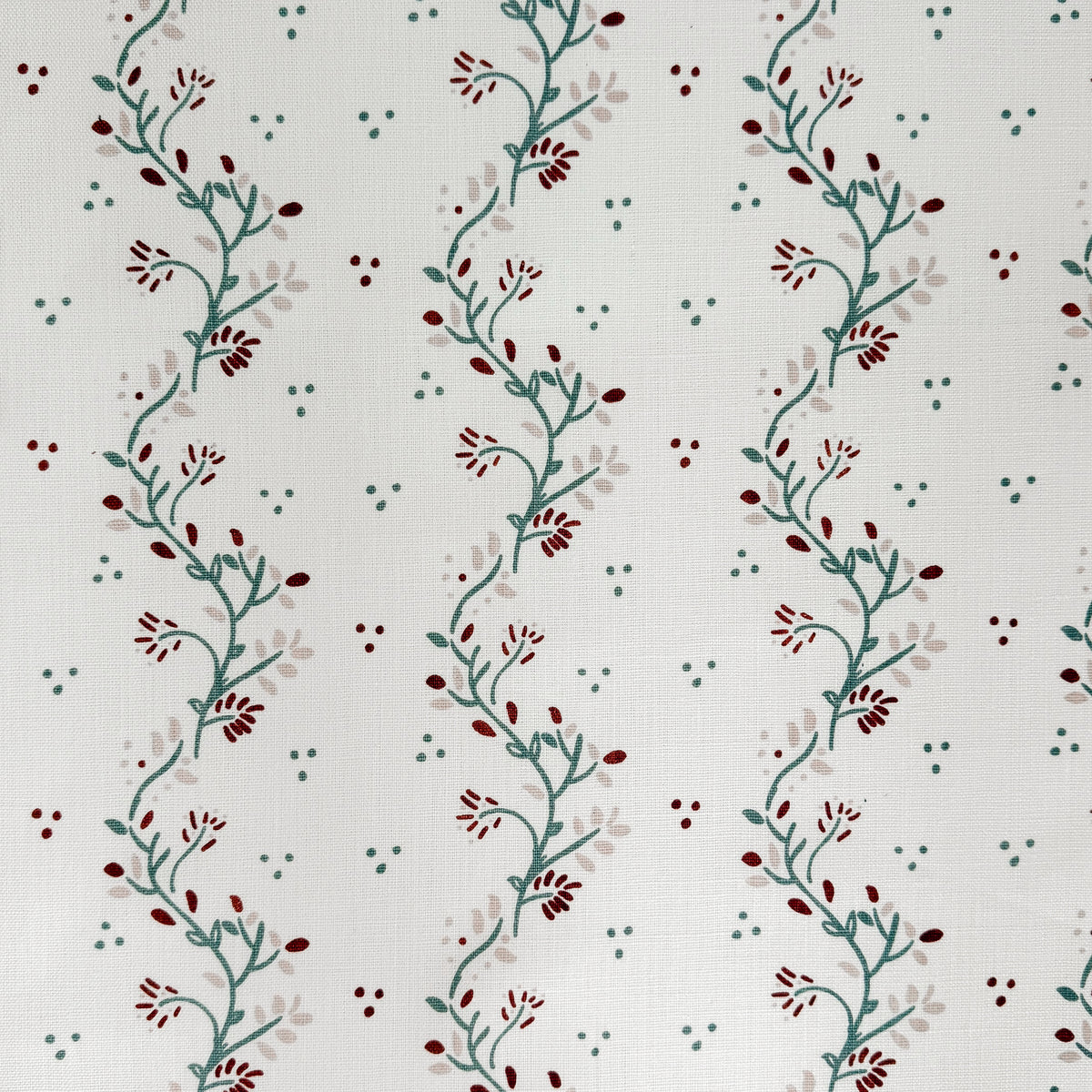 Arden Wedgewood, Burnt Orange and Peony on Oyster Fabric