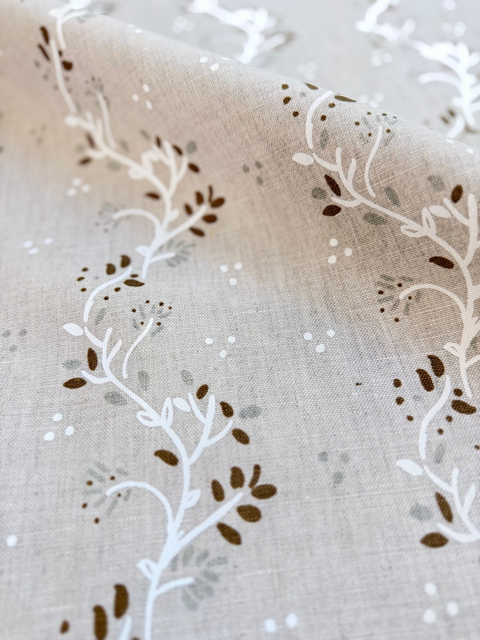 Arden White, Salt and Crown on Oatmeal Fabric