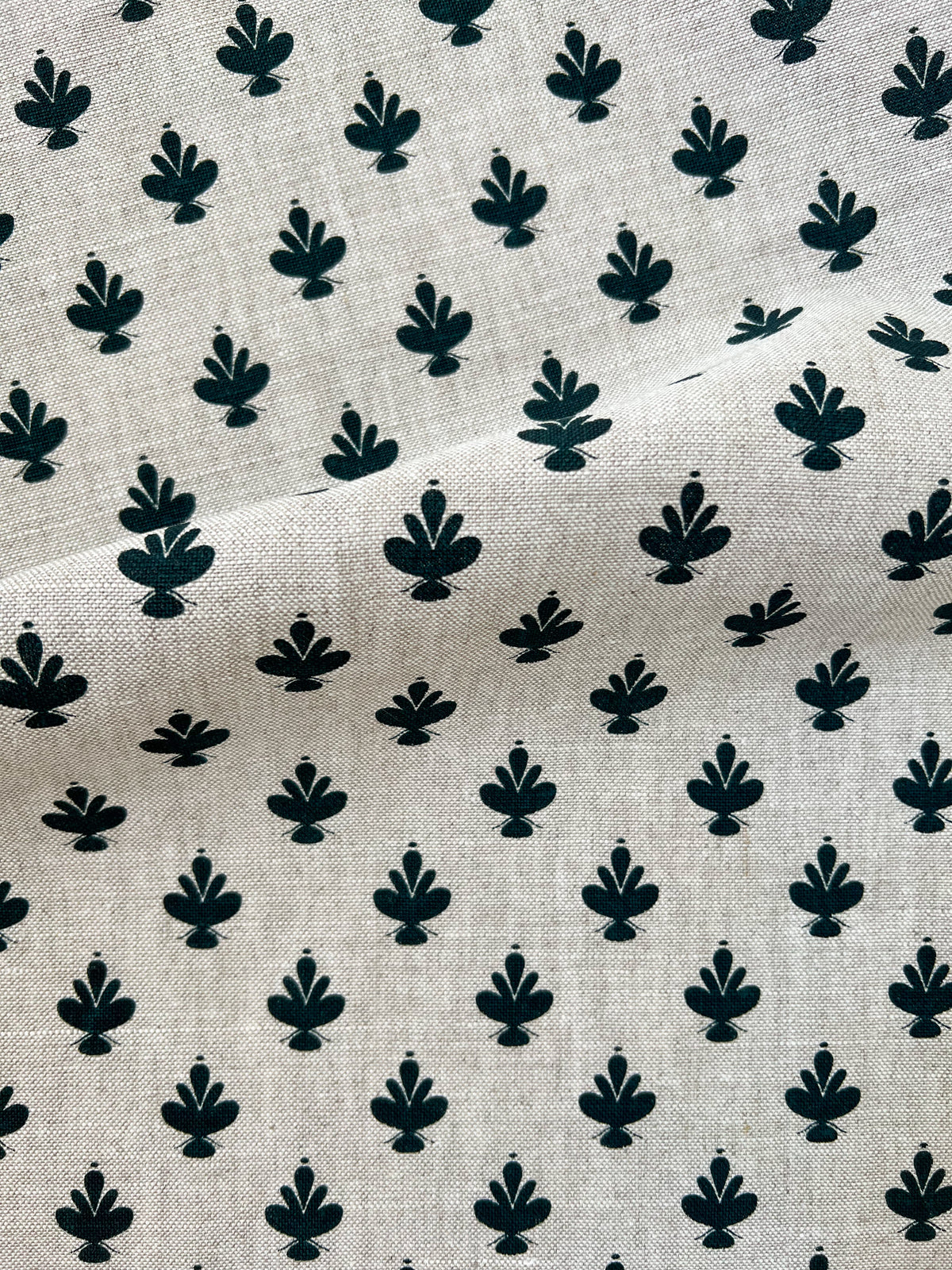 Adeline floral fabric — a refined hand-drawn magnolia design that captures the grace of spring gardens and timeless botanical beauty. green on natural