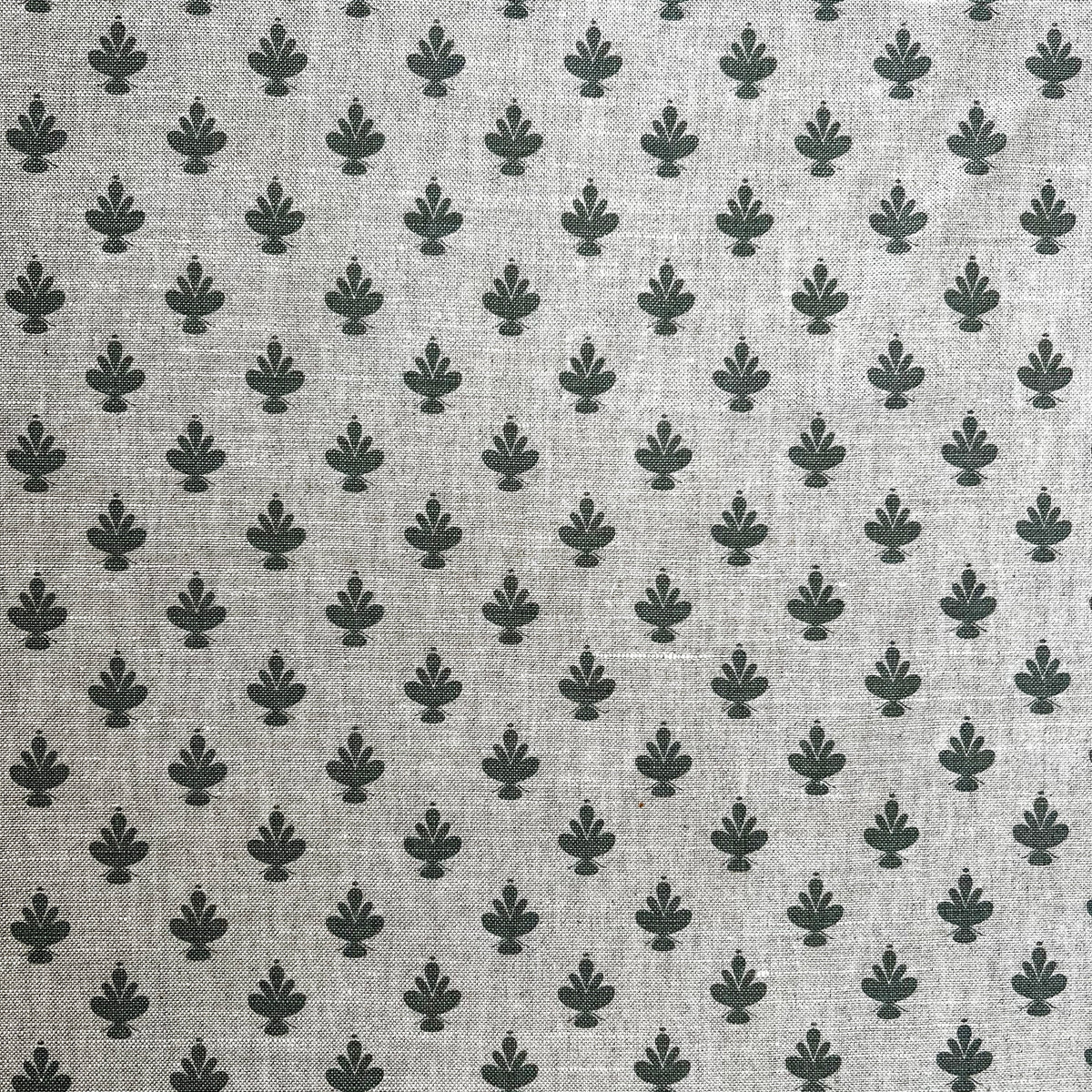 Adeline botanical textile — showcasing Jane Magnolia flowers with graceful detail and soft, symmetrical petals, screen printed on linen. Elevate your home with Greige Textiles&#39; lively collection of hand screen-printed linen fabrics and artisan wallpapers.