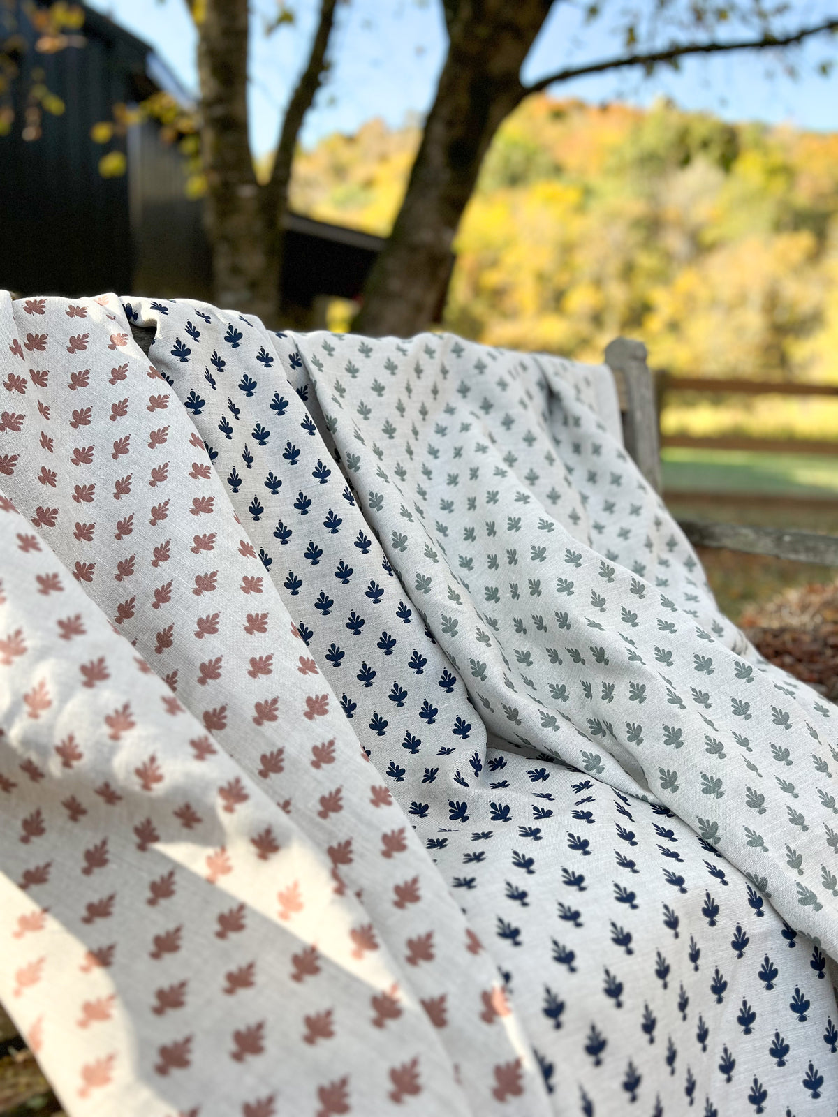 Adeline floral pattern — a delicate, artisan-printed design featuring magnolia blossoms, perfect for sophisticated interiors. to the interior design trade.