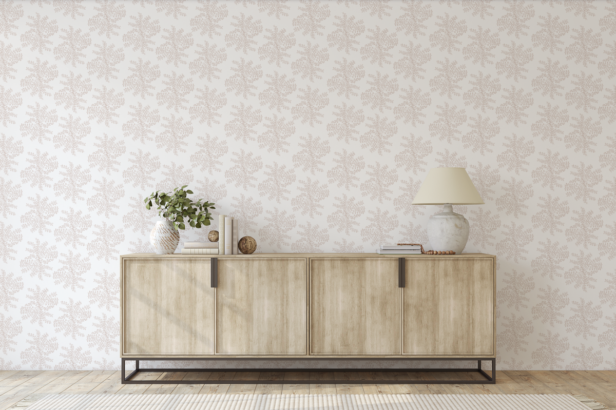 Ashby pattern — delicate wildflower-inspired wallpaper with organic linework, designed by Greige Textiles for a nature-infused interior statement.