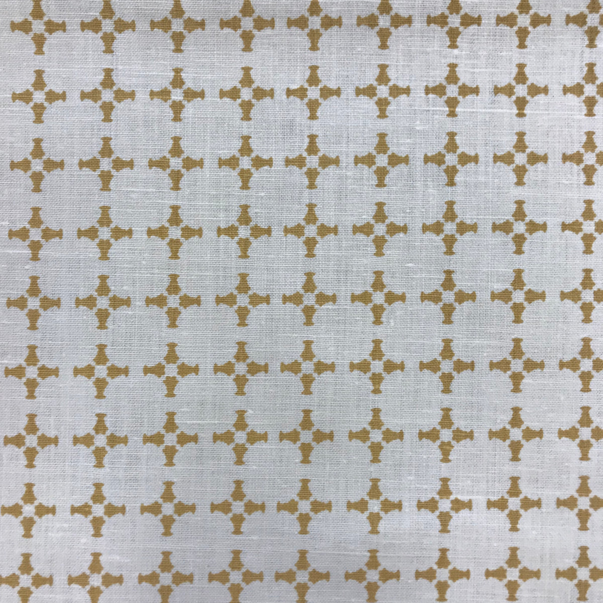 CanCan by Greige Textiles — a hand-printed open plaid design featuring subtle cross motifs, ideal for interior design applications like drapery, decorative pillows, and light upholstery.