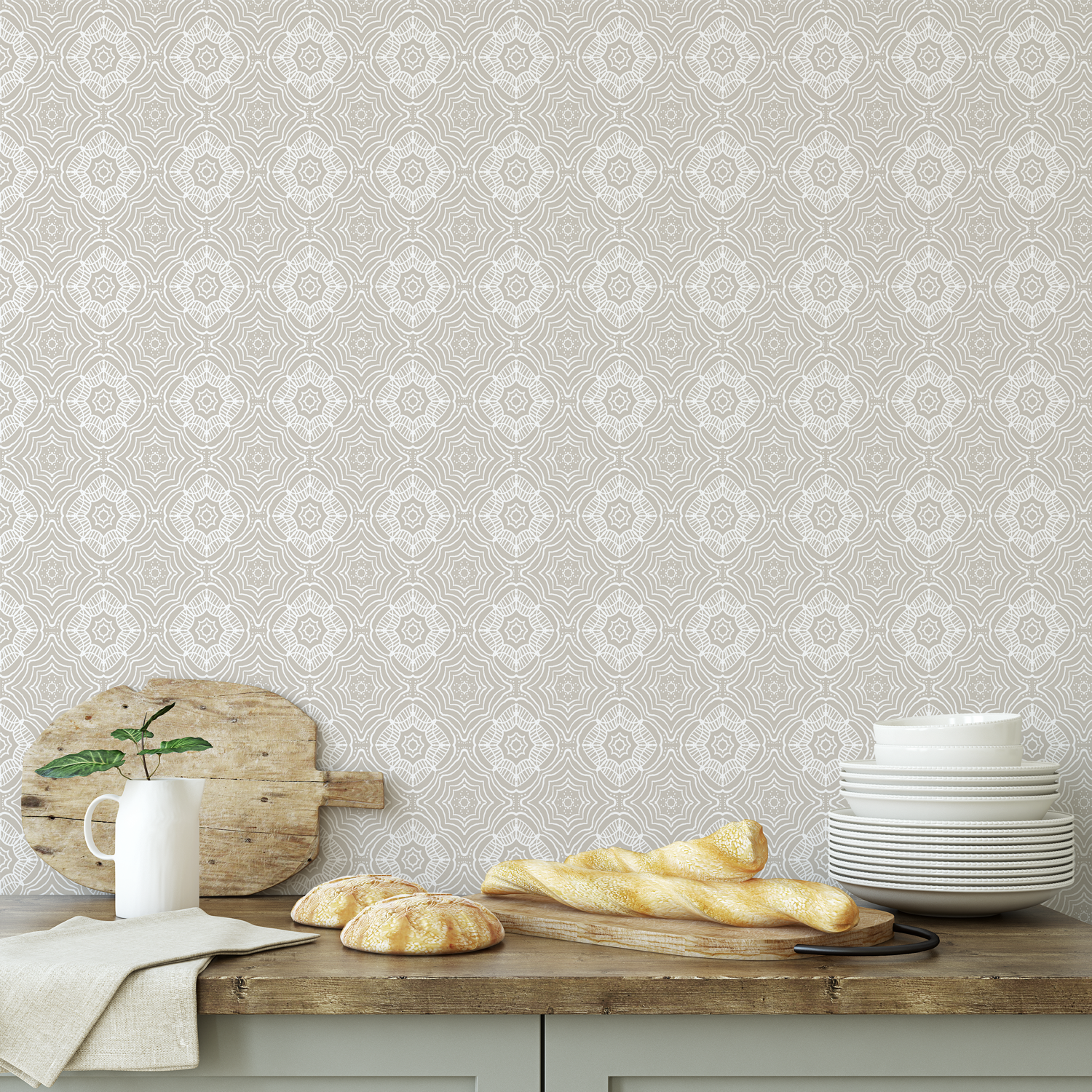 Ciennese Wallpaper Quail Reverse