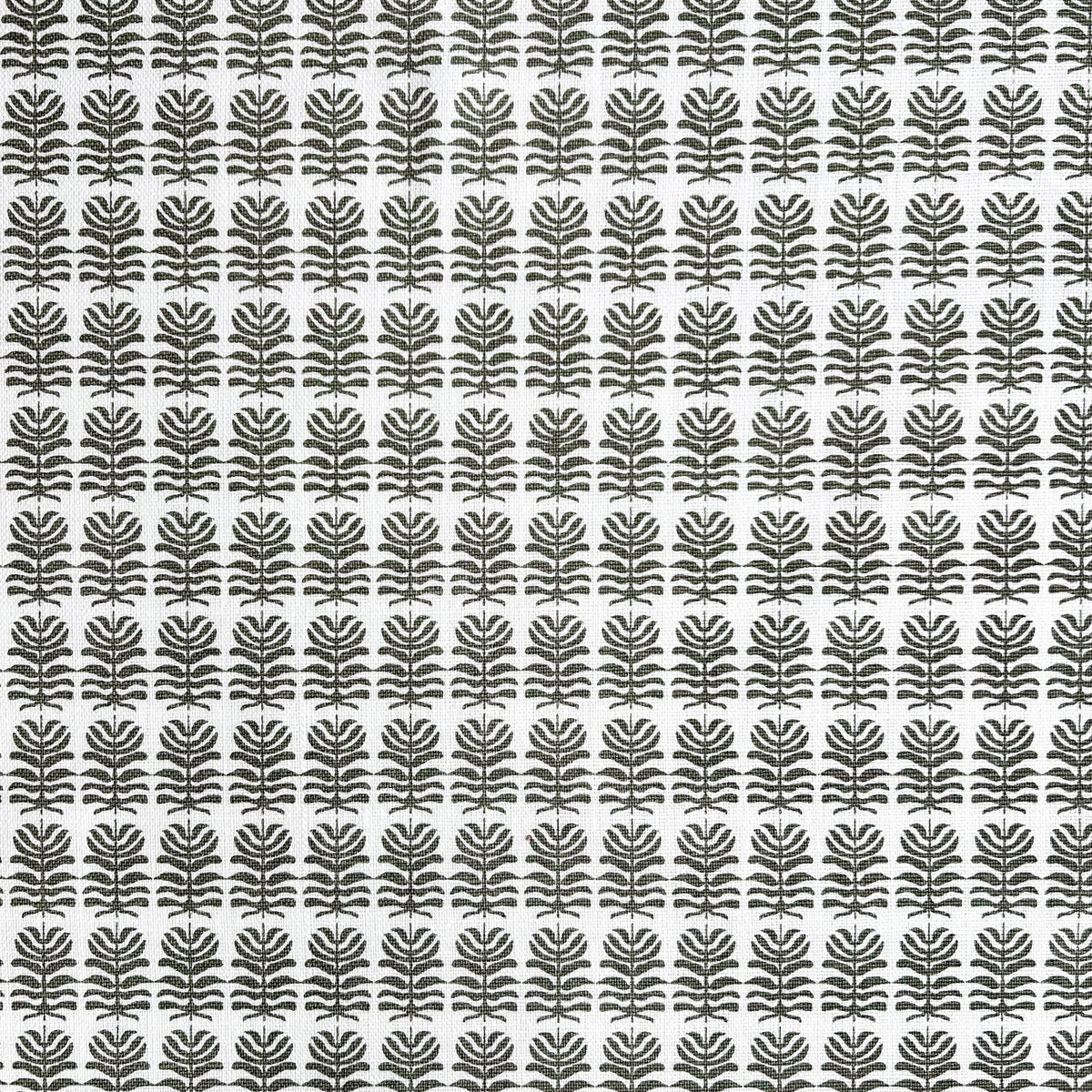 Clara floral print by Greige Textiles — combining timeless botanical motifs with soft cottage heritage charm, artisan printed on linen. Olive on Oyster