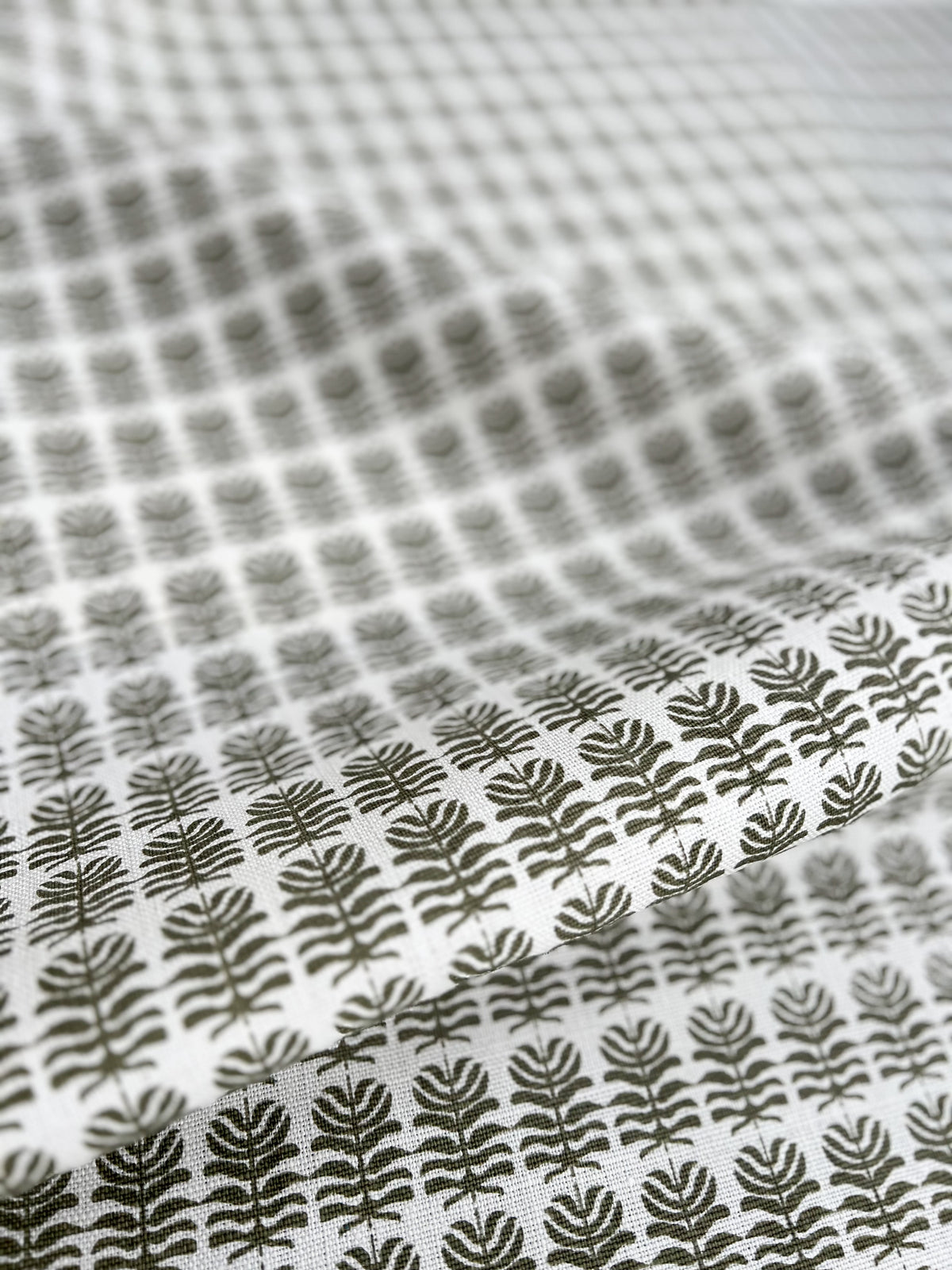 Clara floral print by Greige Textiles — combining timeless botanical motifs with soft cottage heritage charm, artisan printed on linen. to the trade