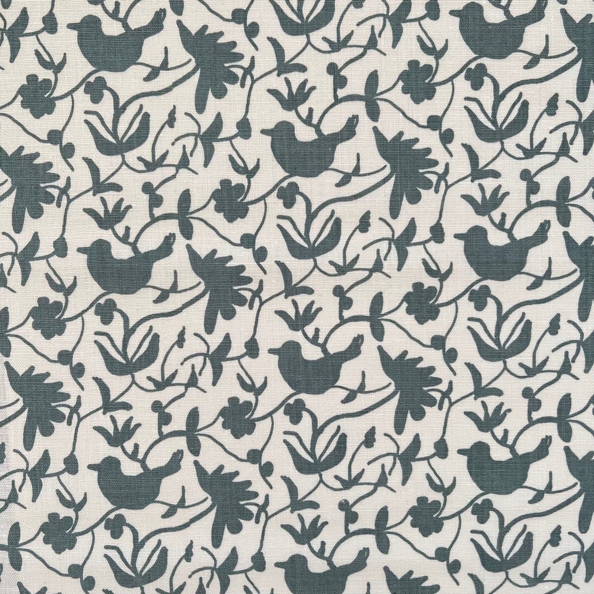Eliza botanical pattern with birds — a painterly, nature-inspired textile designed for pillows, drapery, and upholstery.