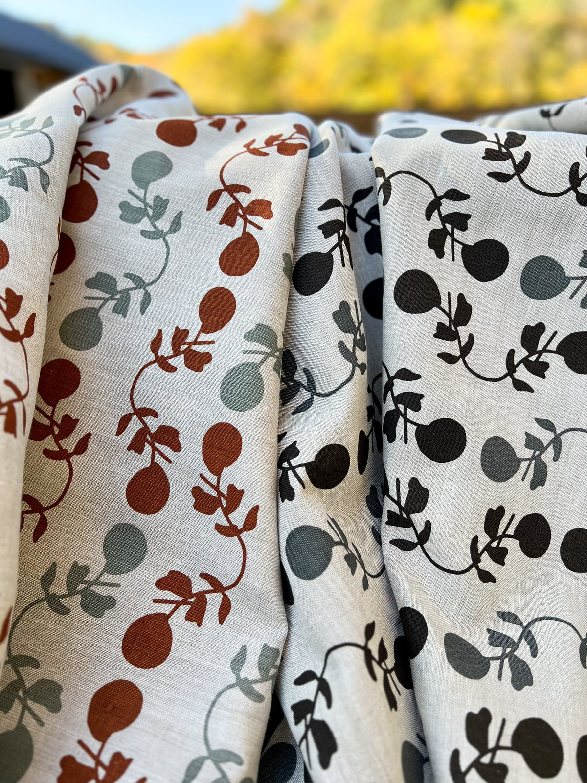 From bold florals to abstract motifs, Greige Textiles offers playful, handcrafted patterns on linen—made for layered and inviting spaces.