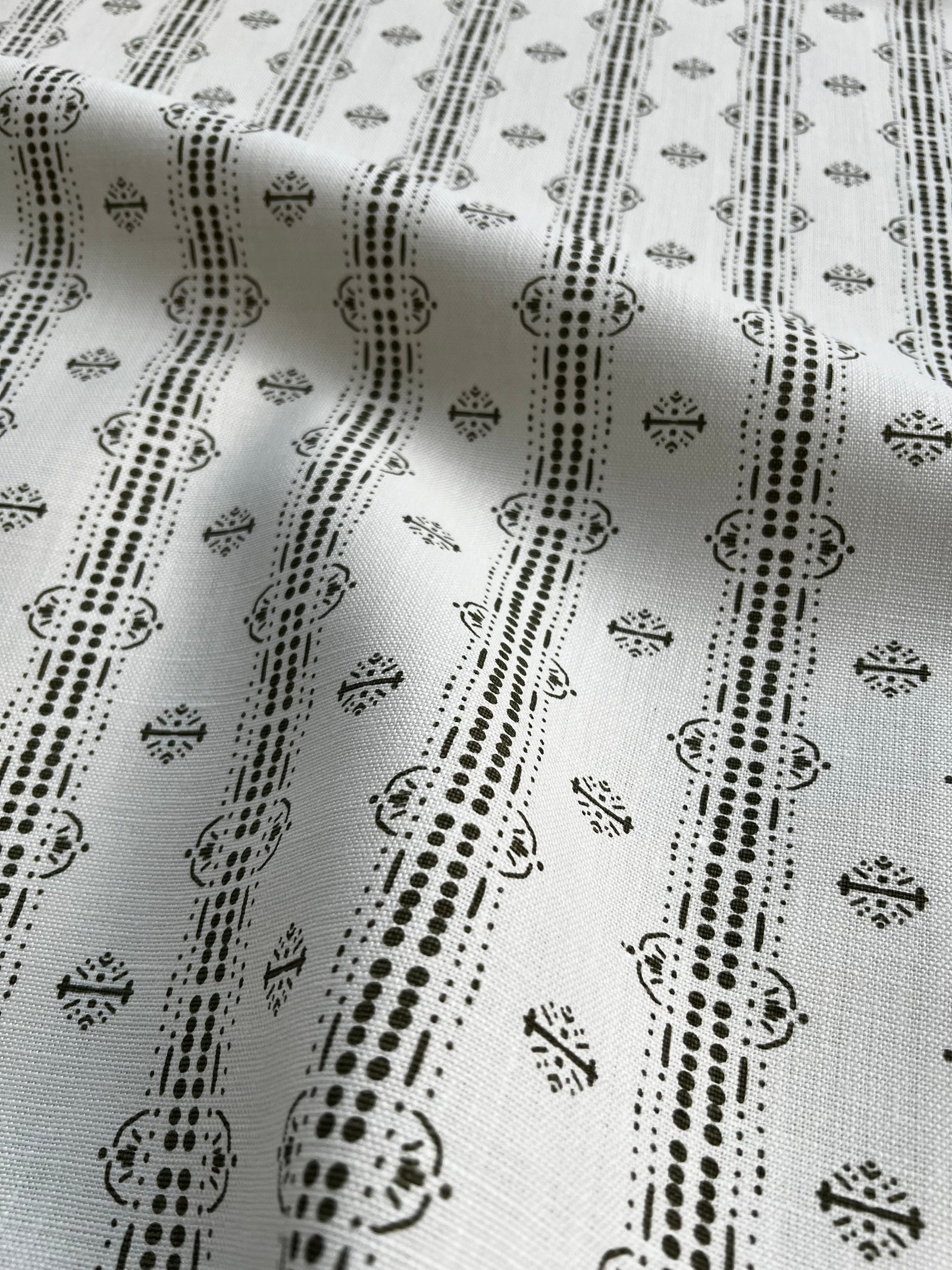 geometric, and dot pattern stripe greige textiles to the trade hand printed textiles olive on oyster linen fabric Bring depth to your projects with Greige Textiles’ artisan-made fabrics and wallpapers.