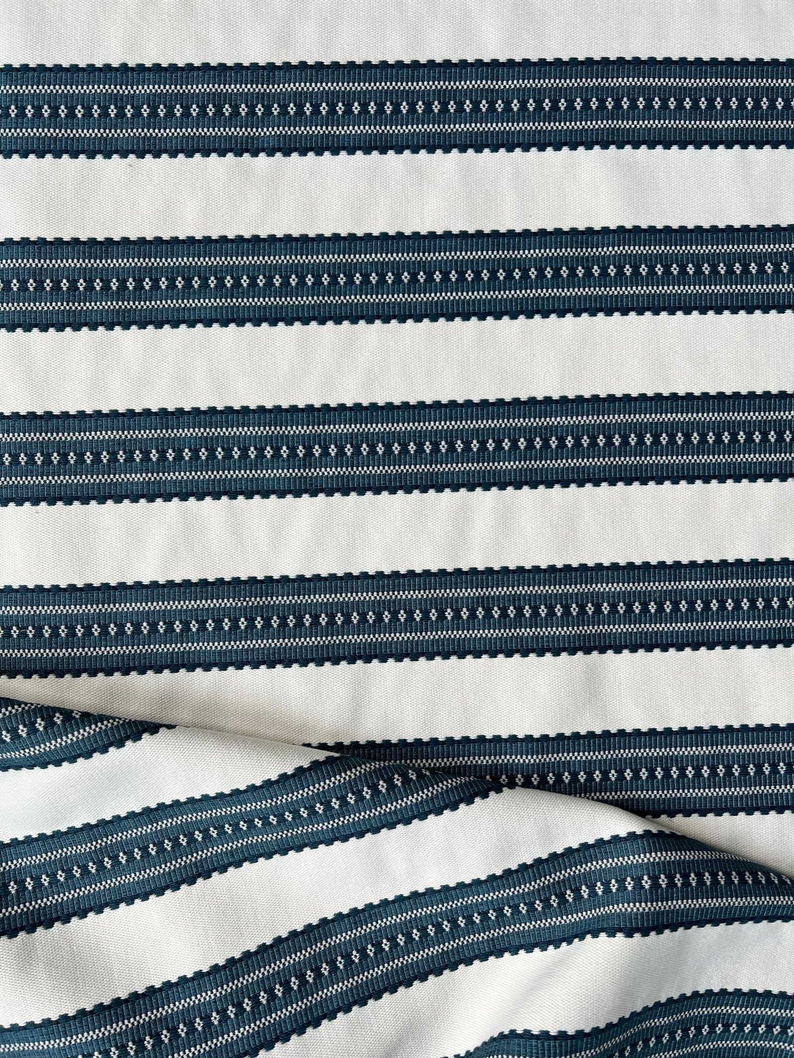 Landry Stripe Ink greige textiles woven