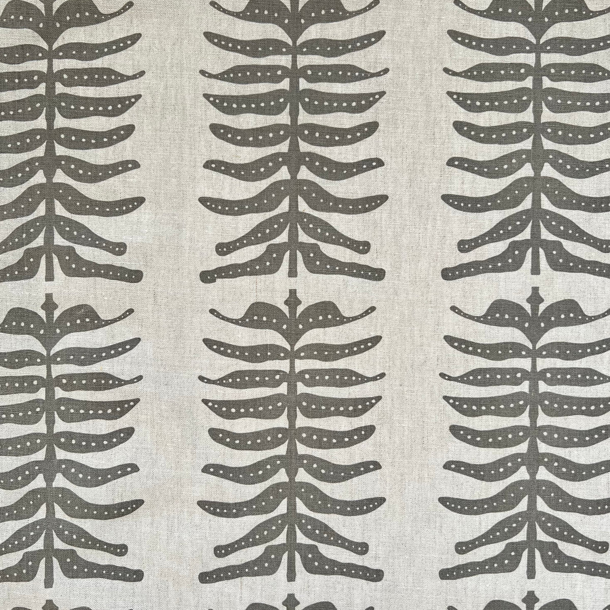 Greige Textiles Odette pattern—large-scale, hand-printed textile design inspired by oceanic kelp forests, perfect for dramatic drapery or statement upholstery.