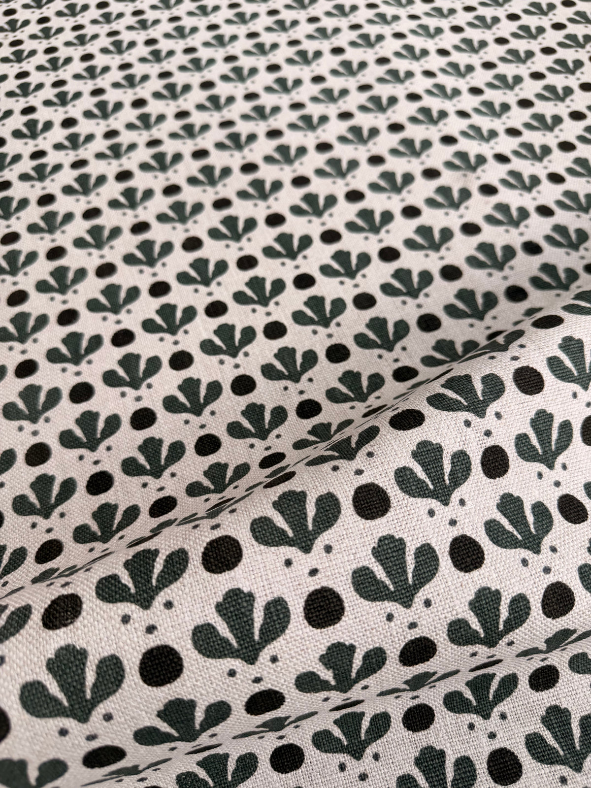 Hand-printed linen textiles from Greige bold, heritage-inspired designs for interiors. Explore our full collection.
