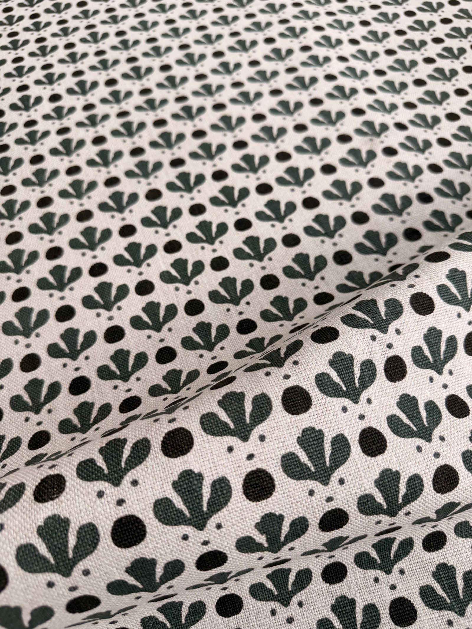 Hand-printed linen textiles from Greige bold, heritage-inspired designs for interiors. Explore our full collection.