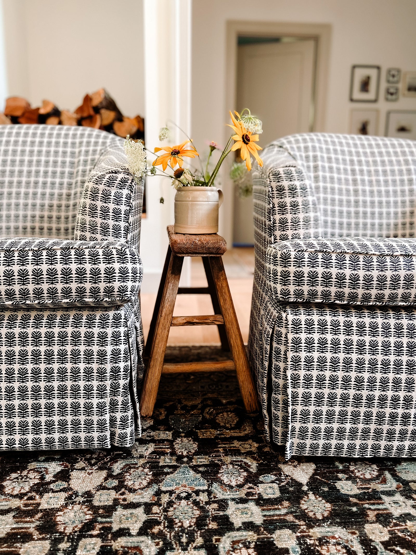 Hand-printed linen textiles from Greige—bold, heritage-inspired designs for interiors. Explore our full collection.