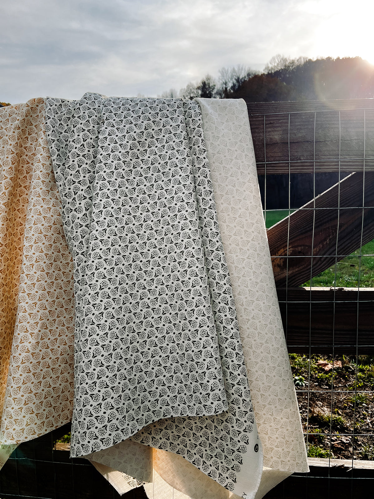 Discover Greige Textiles’ new heritage patterns—hand-printed on linen for pillows, drapery, and upholstery.