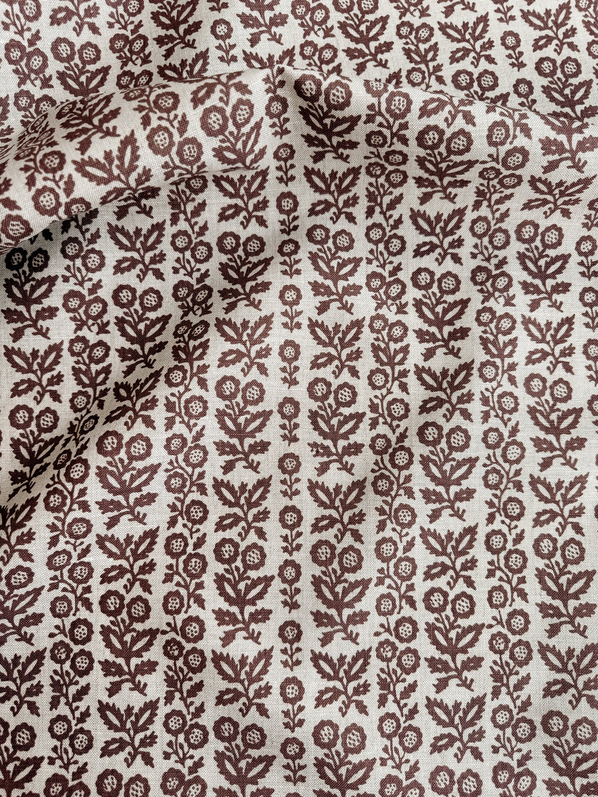 Clementine by Greige Textiles, a subtle vintage book cover inspired textile design discovered along Portobello Road