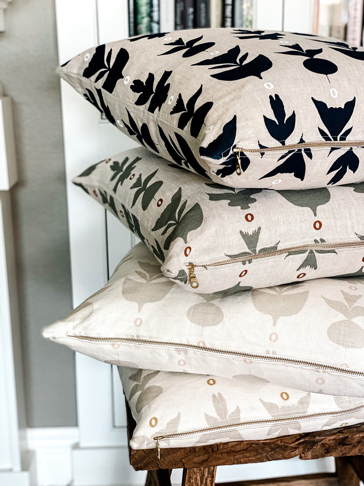 Capri – a clean, sculptural pattern printed on Belgian linen by Greige Textiles, bringing classic garden symmetry and modern sophistication to interior design projects
