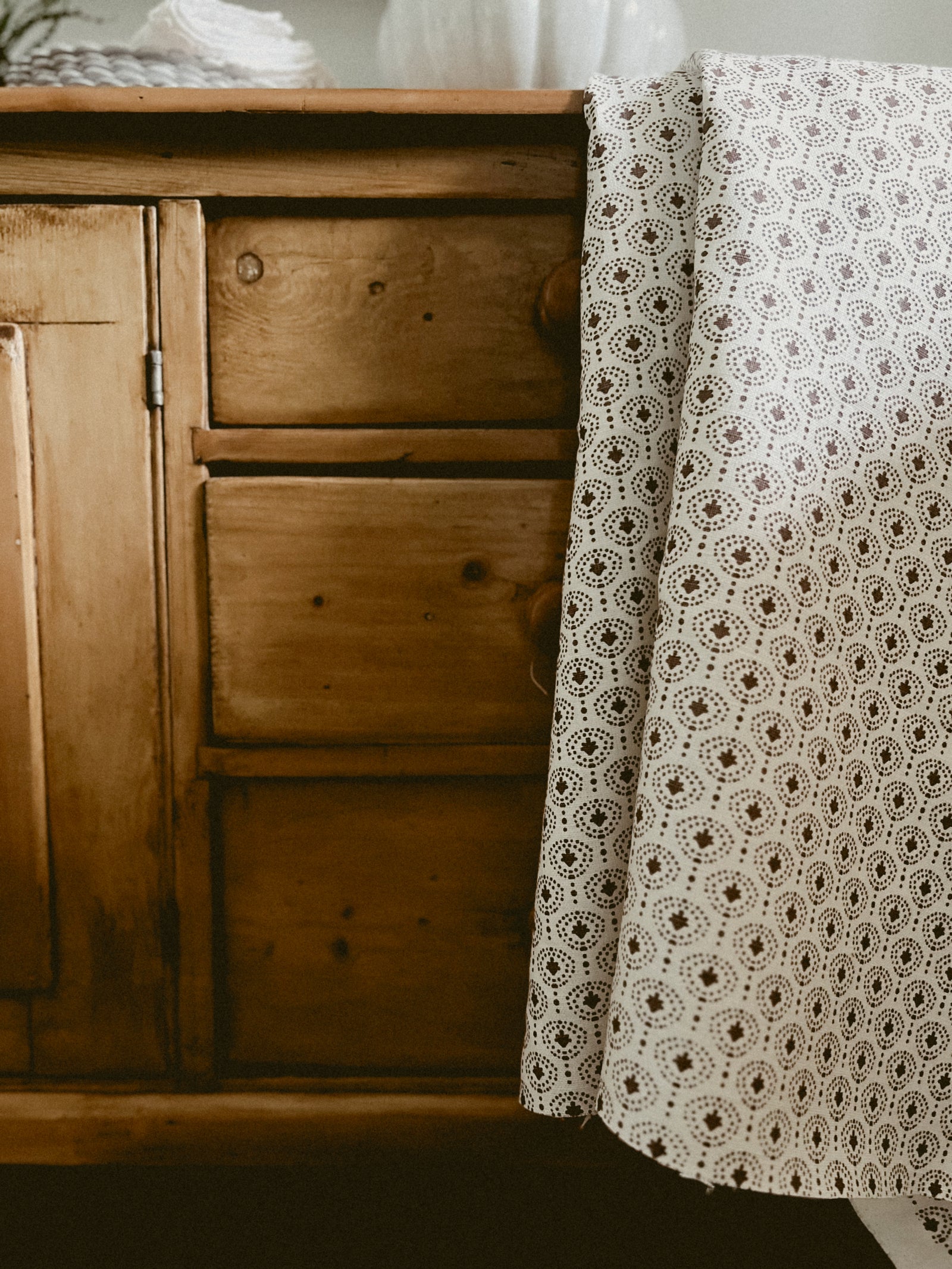 Discover Greige Textiles’ new heritage patterns—hand-printed on linen for pillows, drapery, and upholstery.