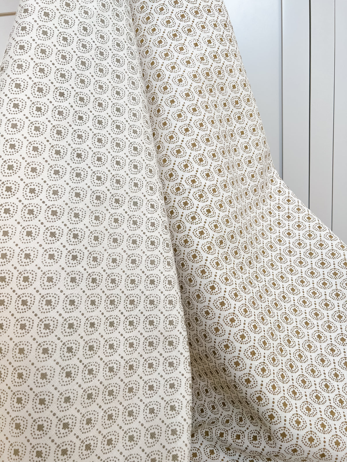 Shop Greige Textiles’ hand screen-printed linens and wallpapers—perfect for bespoke interior design projects.