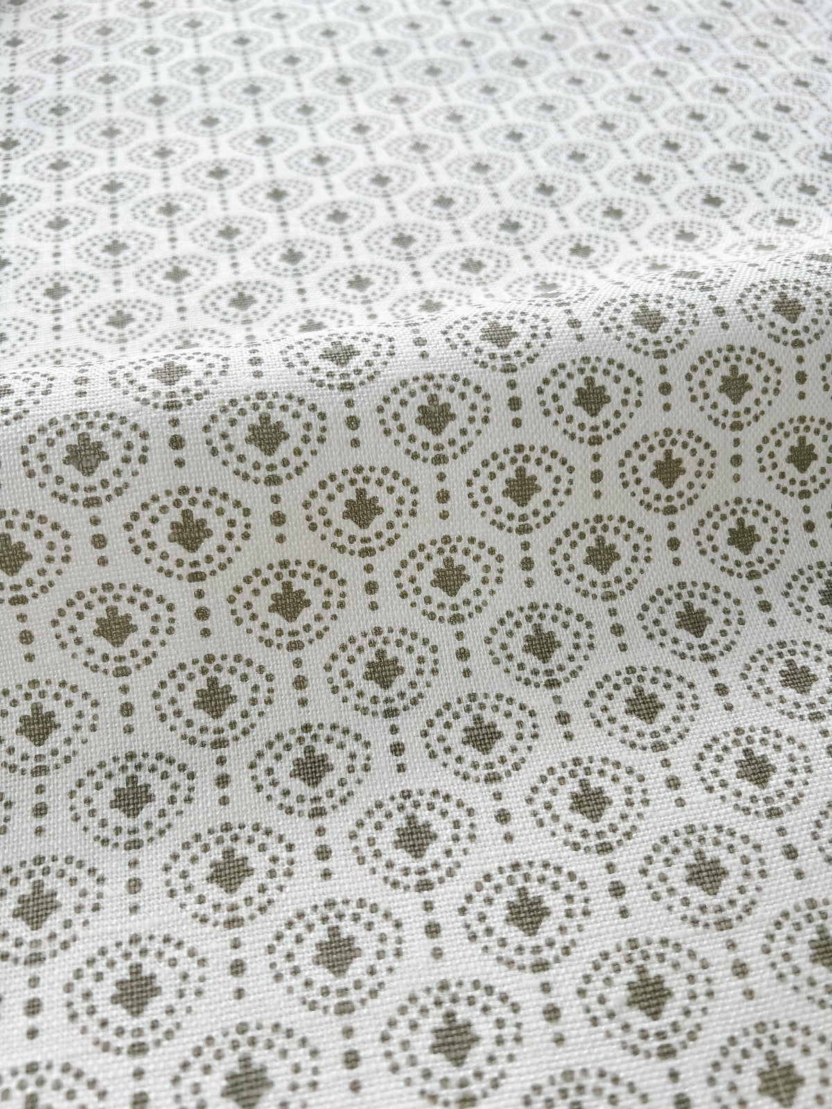 Shop Greige Textiles’ hand screen-printed linens and wallpapers—perfect for bespoke interior design projects.