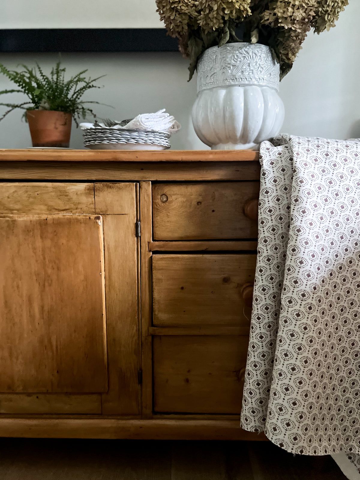 Discover Greige Textiles’ new heritage patterns—hand-printed on linen for pillows, drapery, and upholstery.