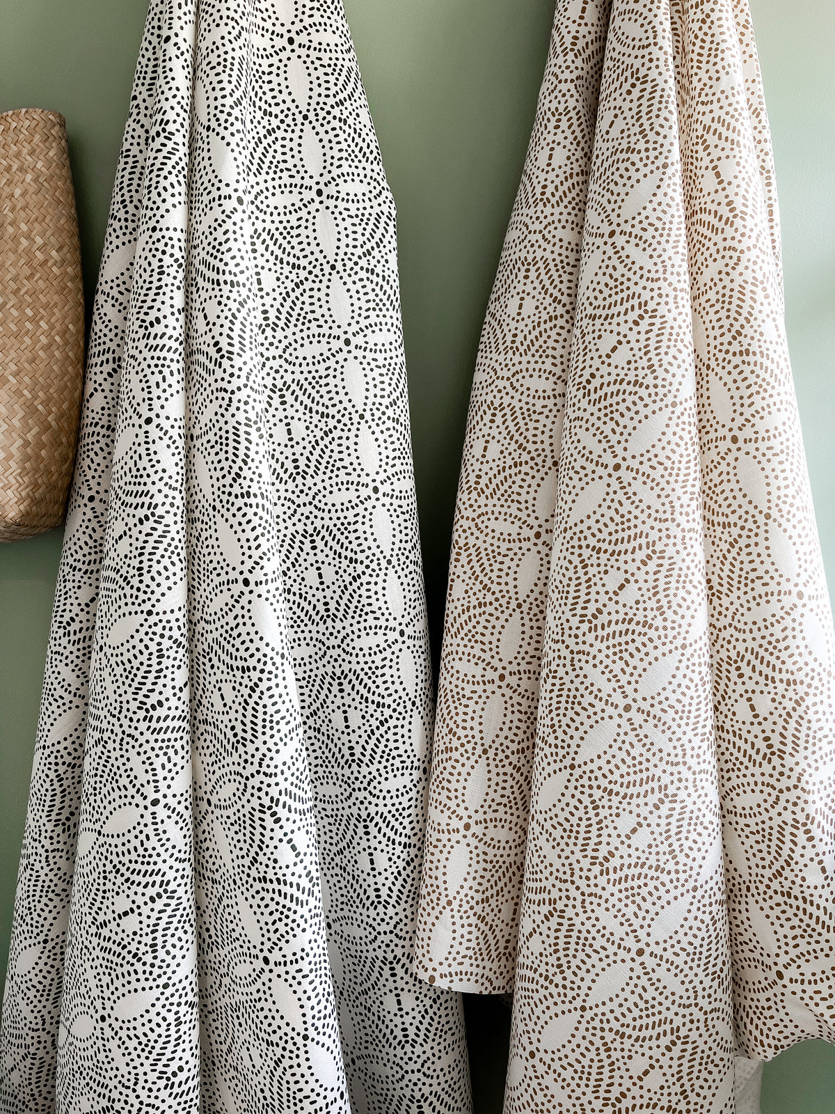 Nell fabric by Greige Textiles, perfect for custom Roman shades—offering a soft, natural pattern inspired by spring light and foliage for elevated window treatments