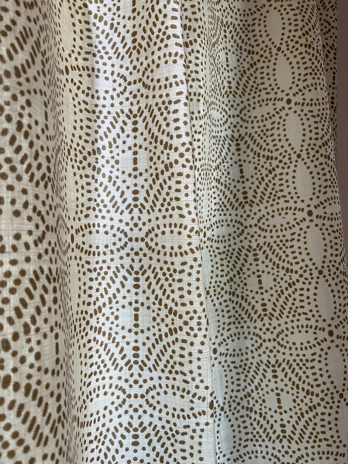 Hand-printed Nell textile from Greige Textiles, ideal for custom upholstery—combining organic beauty and artisanal craftsmanship for serene, nature-inspired interiors