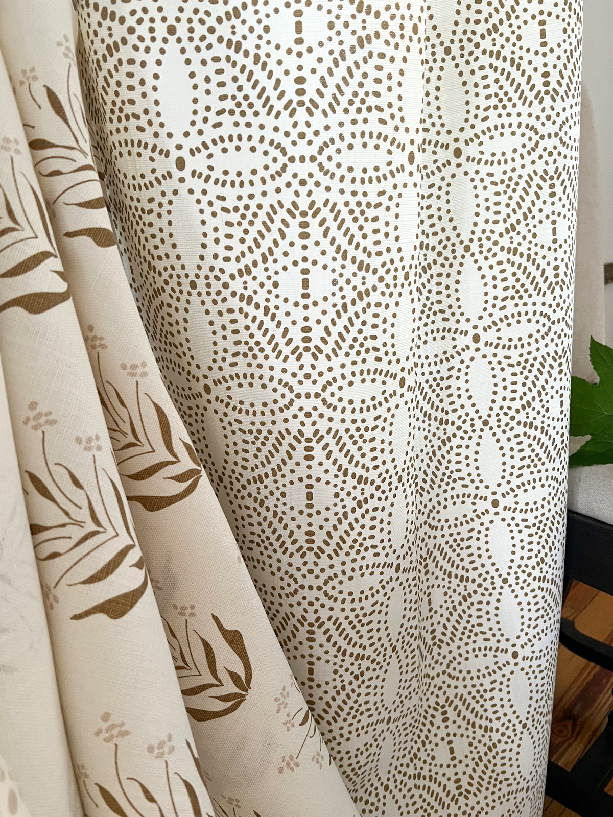 Hand-printed on fine linen, Paige by Greige Textiles is a mid-size floral pattern perfect for bespoke interior design projects seeking timeless botanical beauty