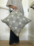 greige textiles ward in azure 22" pillow with brass zipper detail and down filler