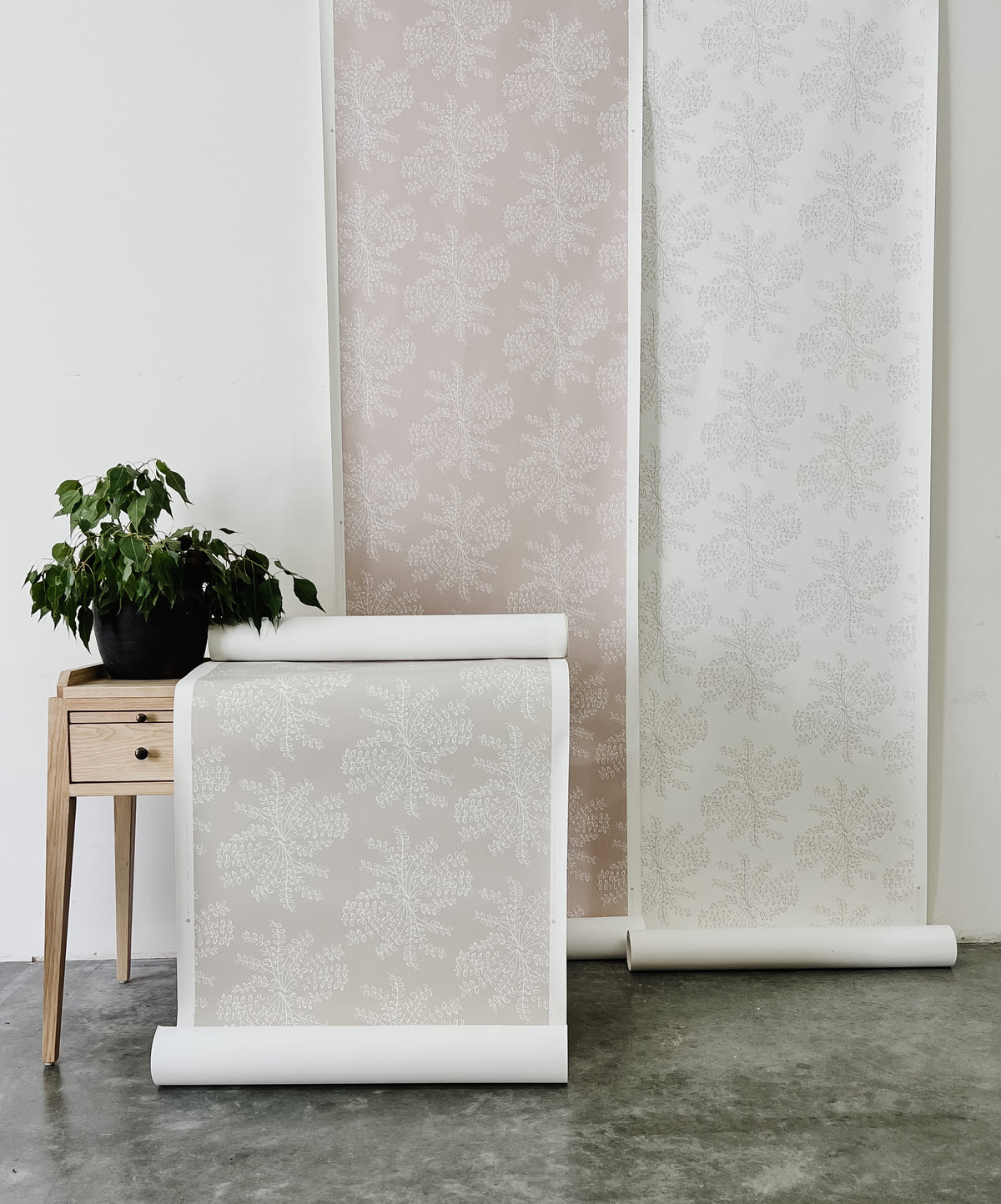 Ashby pattern — delicate wildflower-inspired wallpaper with organic linework, designed by Greige Textiles for a nature-infused interior statement.