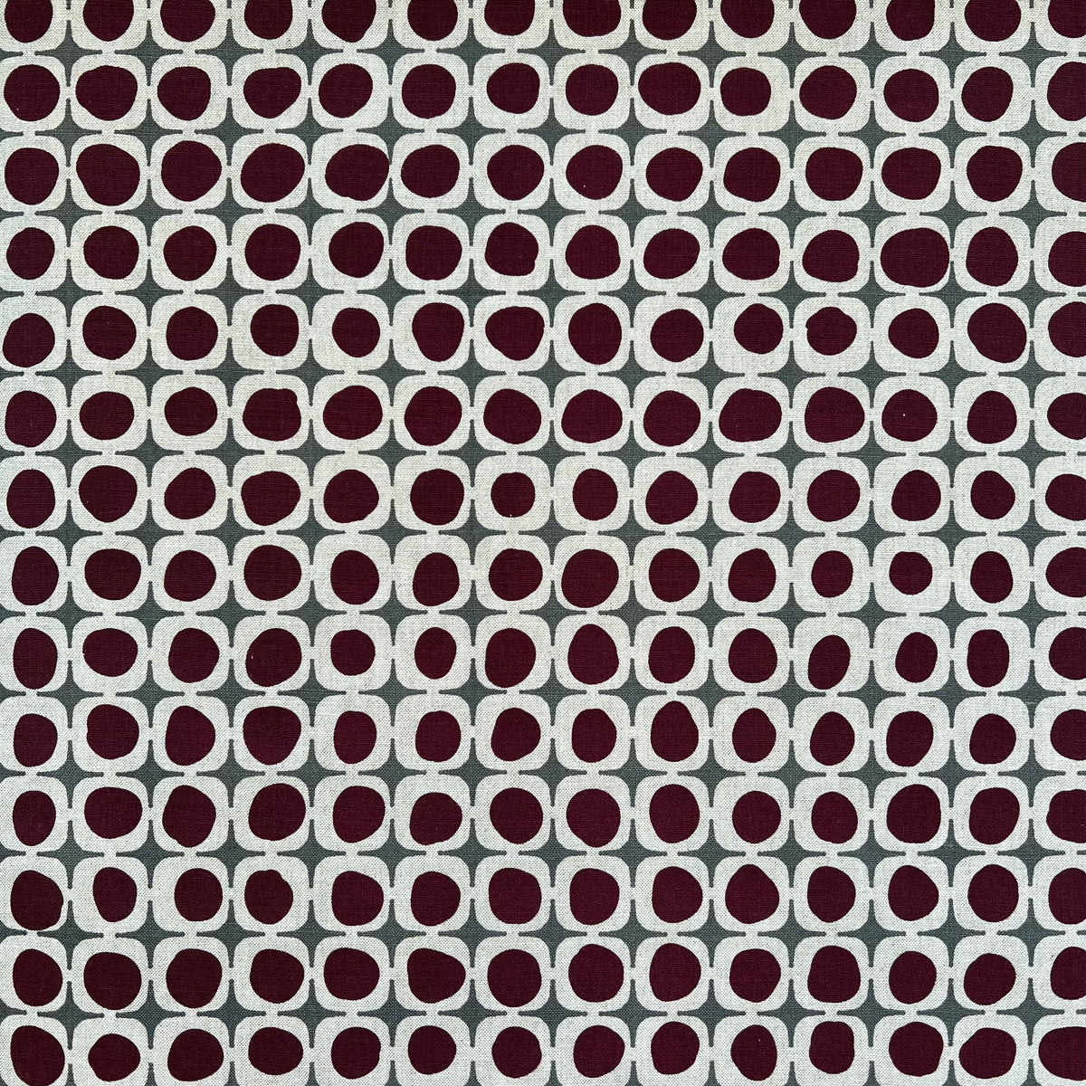 Avalon fabric — hand-printed geometric design with coastal inspiration, echoing architectural lines softened by nature.