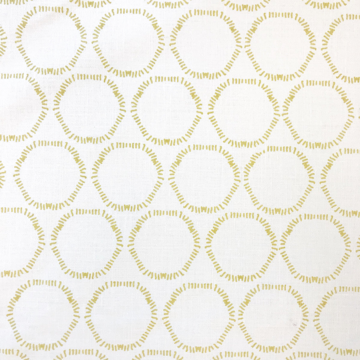 Hand-printed Cape textile by Greige — a flowing, circular pattern on Belgian linen that brings subtle movement and texture to custom interiors.