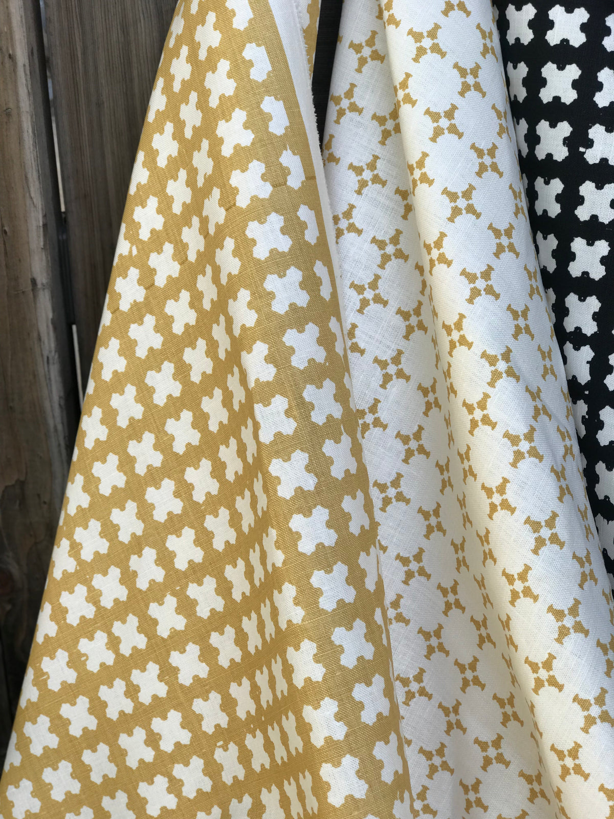 CanCan pattern — a modern cross-based plaid inspired by brickwork negative space, printed on Belgian linen and perfect for layering structure into custom interiors.