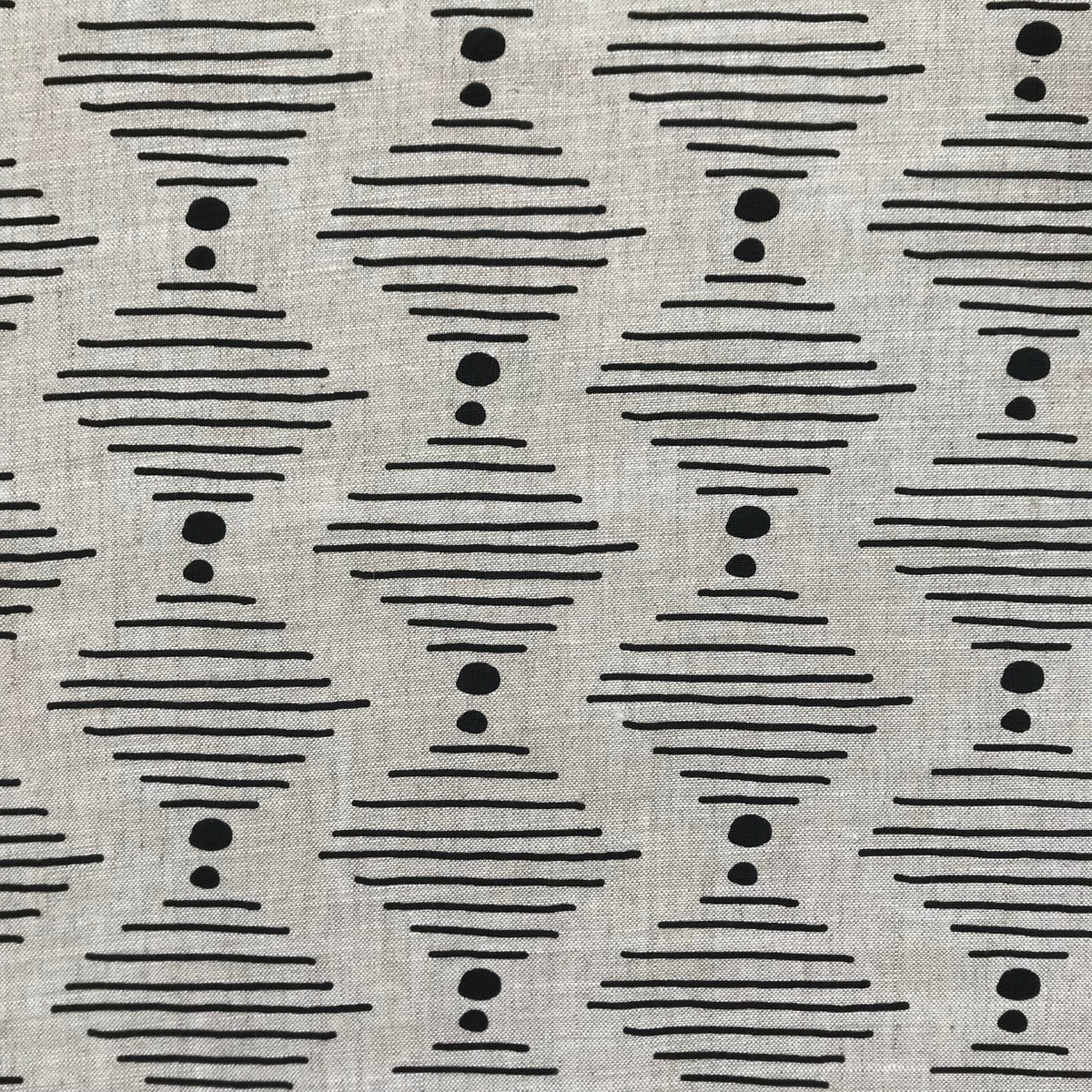 Hinkley fabric Dublin on Oatmeal greige textiles From bold florals to abstract motifs, Greige Textiles offers playful, handcrafted patterns on linen—made for layered and inviting spaces.