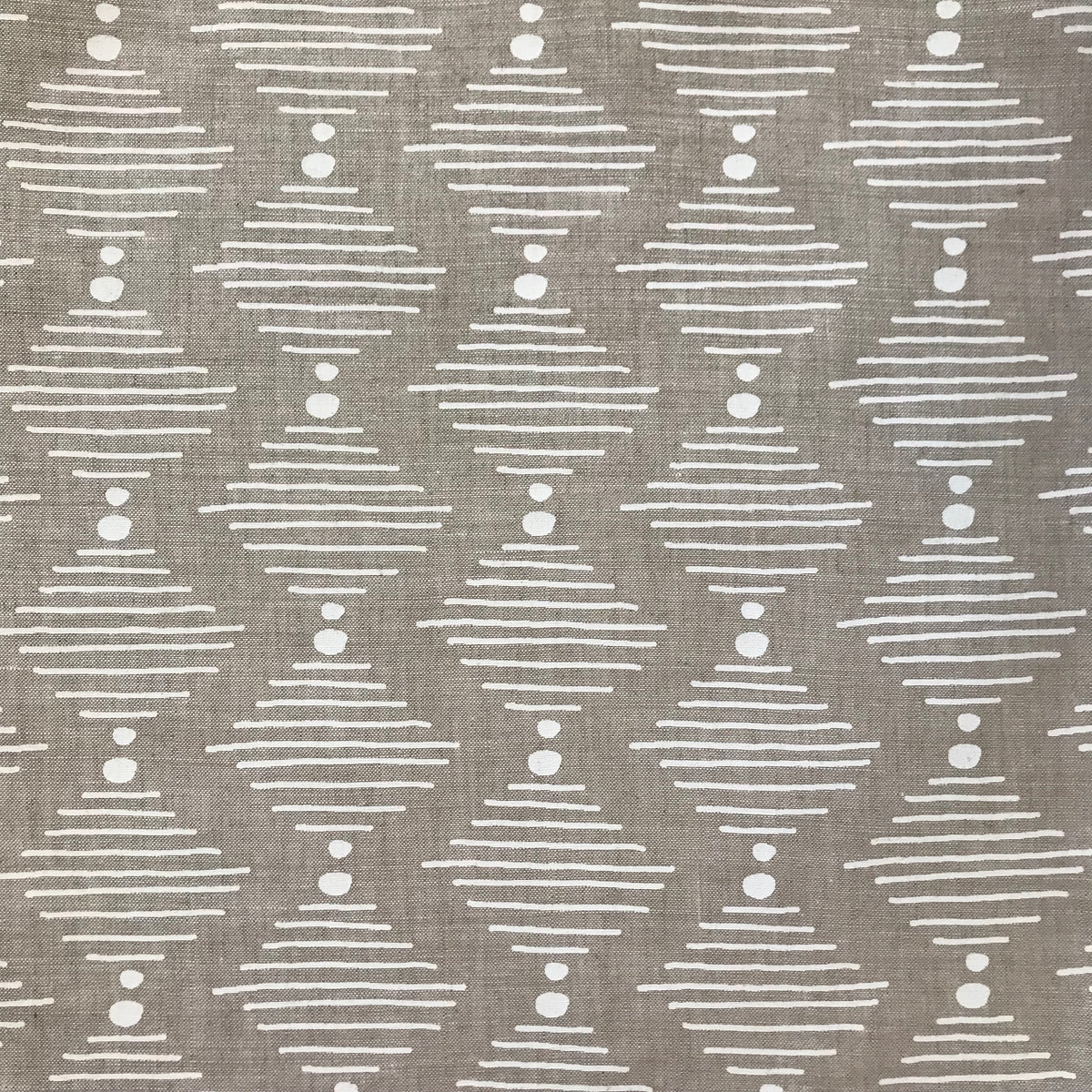 Hinkley fabric white on oatmeal greige textiles. Artisan fabrics and wallpapers from Greige Textiles—created for interiors with intention and style. 