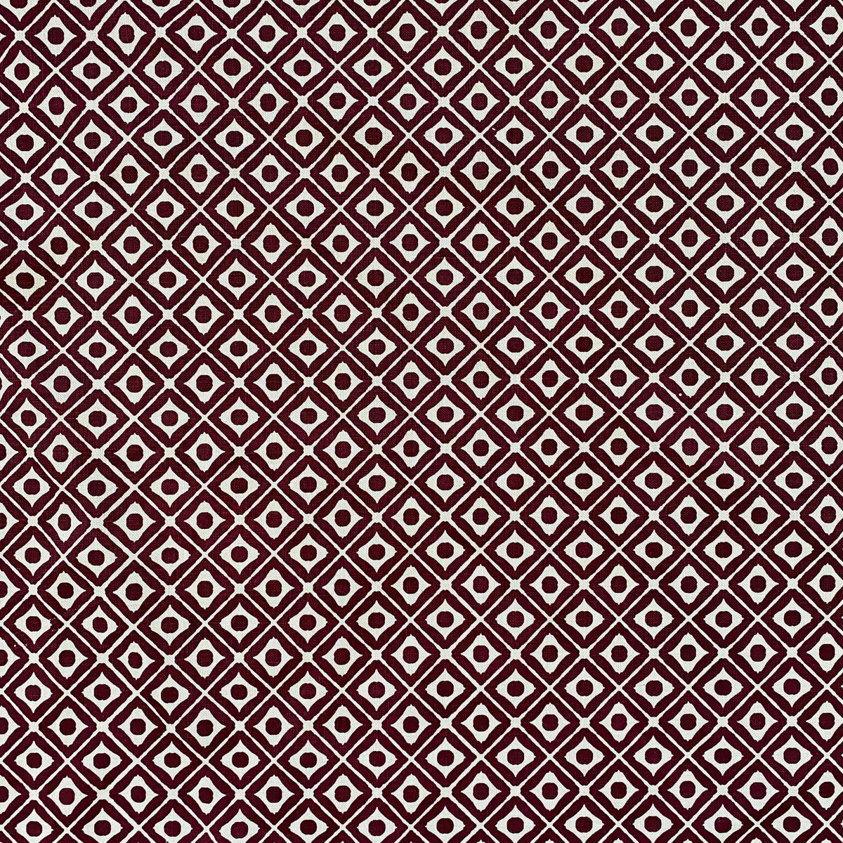 Hale Fabric Ruby on Oatmeal