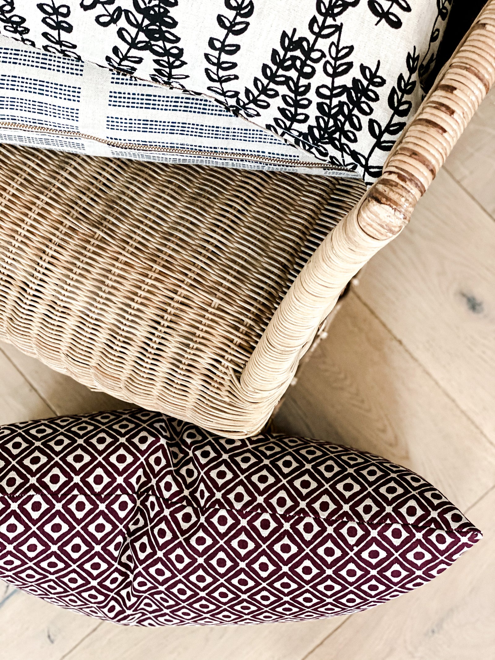 Hale Fabric Ruby on Oatmeal