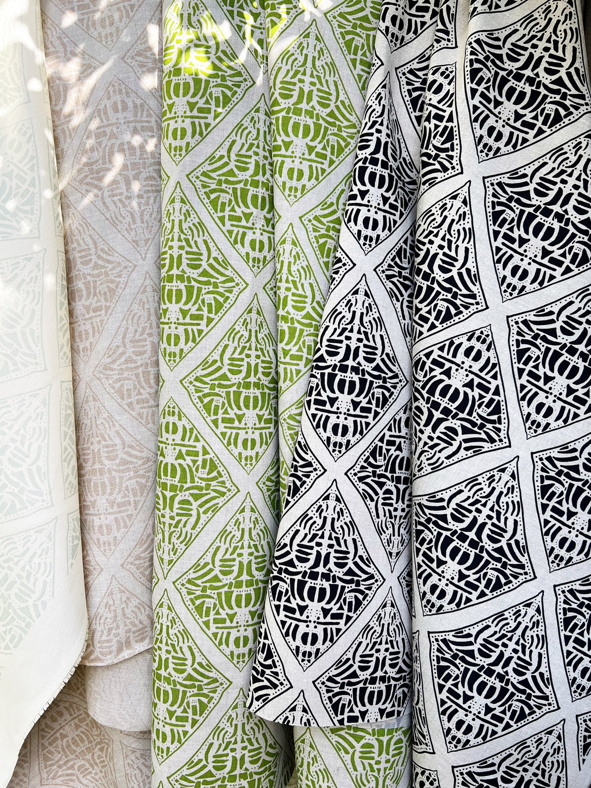 Rhodes Fabric Grass on Oatmeal