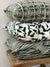 Mer Fabric Emerald on Oyster greige textiles hand printed in california