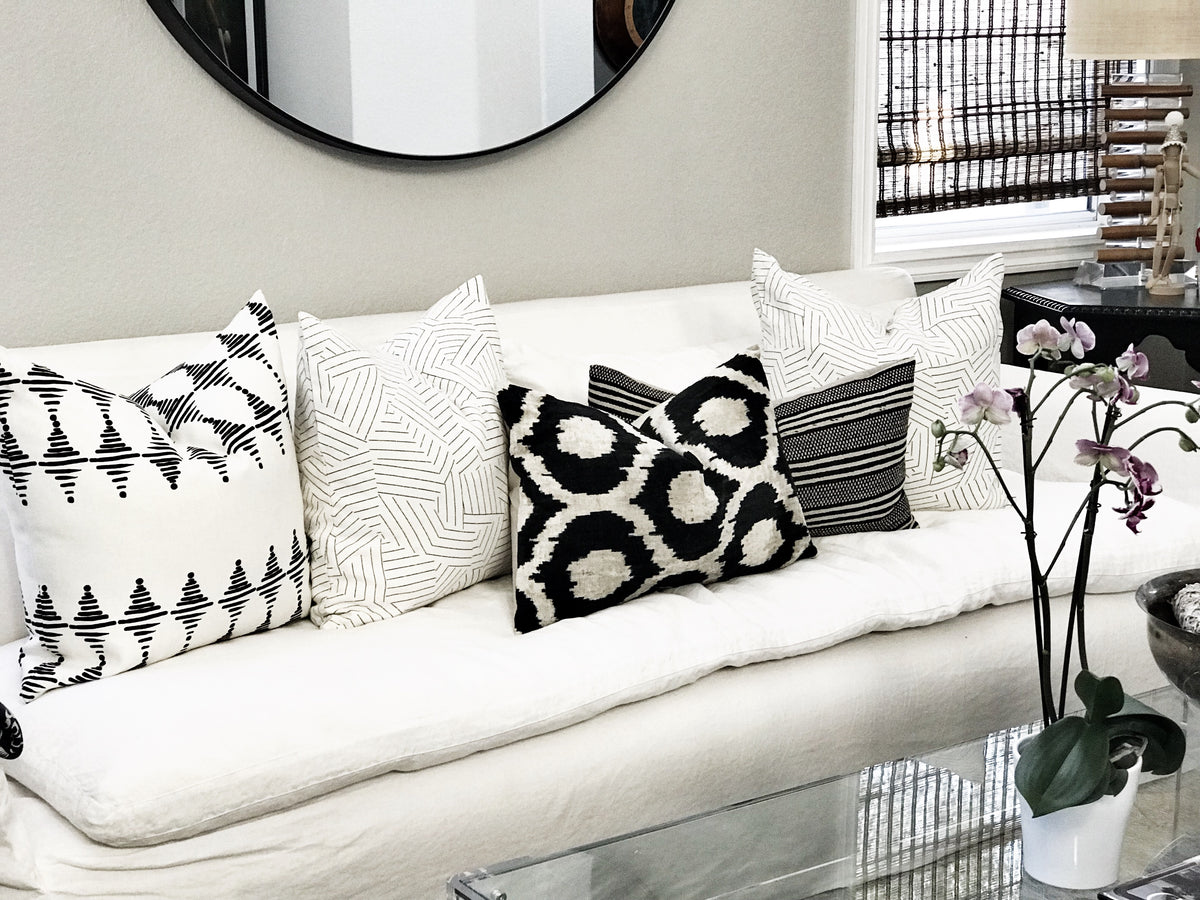 greige textiles Stacked fabric Black on Oyster hand made in california