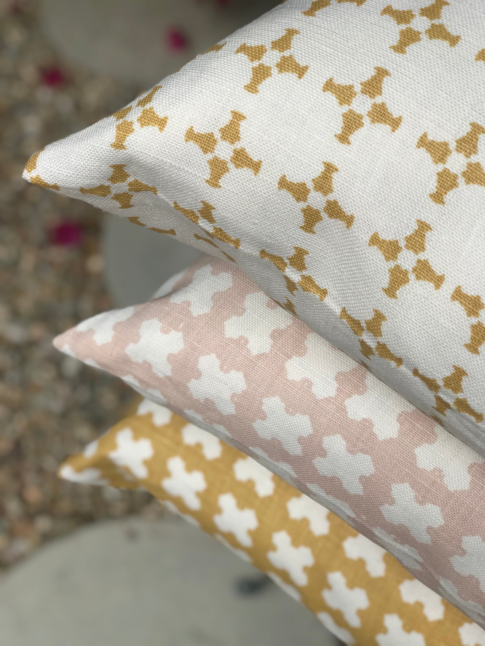 Explore Greige Textiles’ colorful linen fabrics and wallpapers—made by hand for curated interior design.