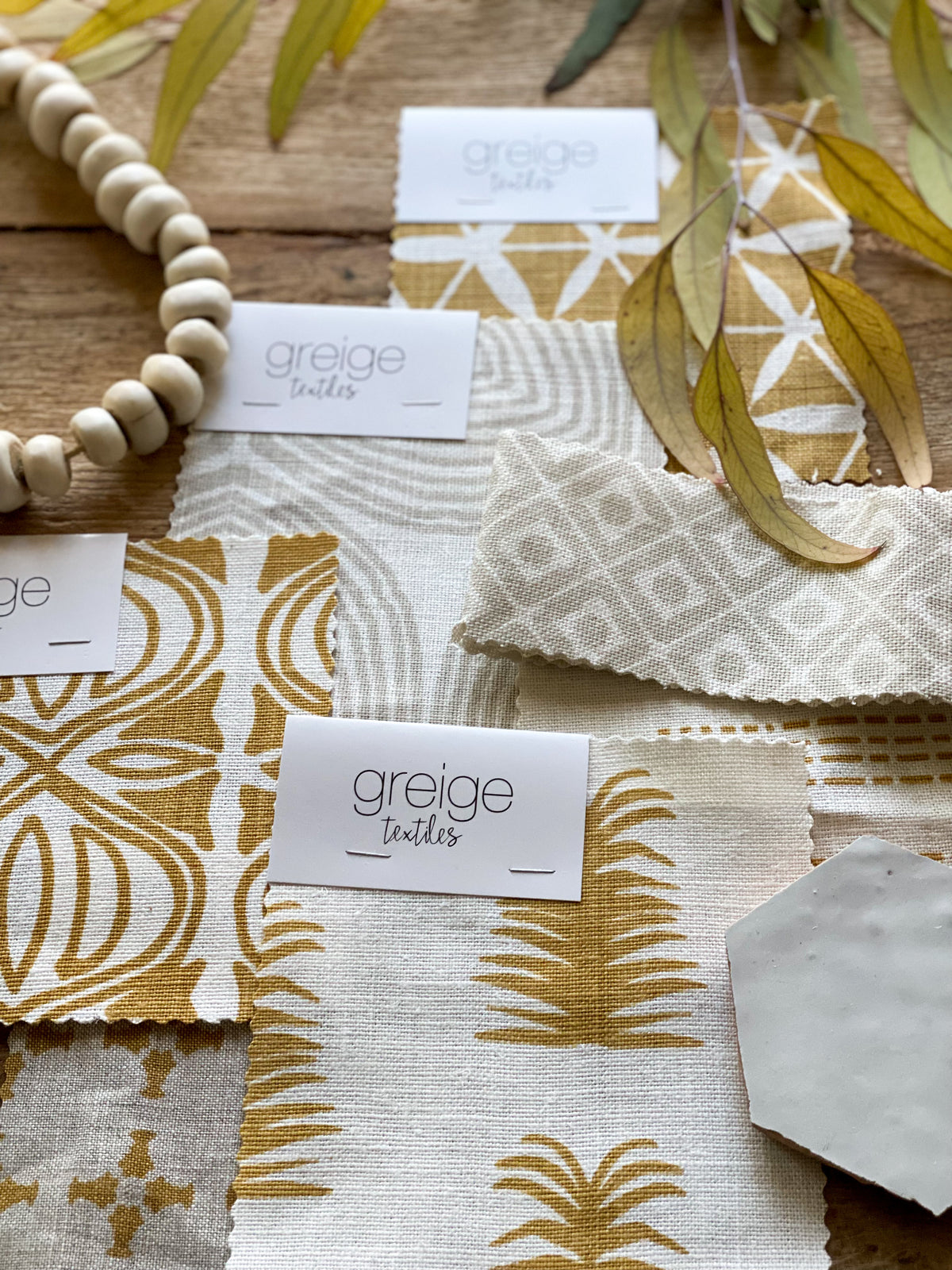 New heritage fabric patterns, hand screen printed on linen by Greige Textiles. Discover more for your next interior project.