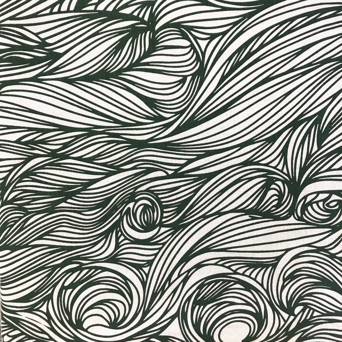 Trina Fabric Emerald on Oatmeal greige textiles hand printed in california screen printing. Trina Fabric Black on Natural greige textiles hand made in california pillow. 