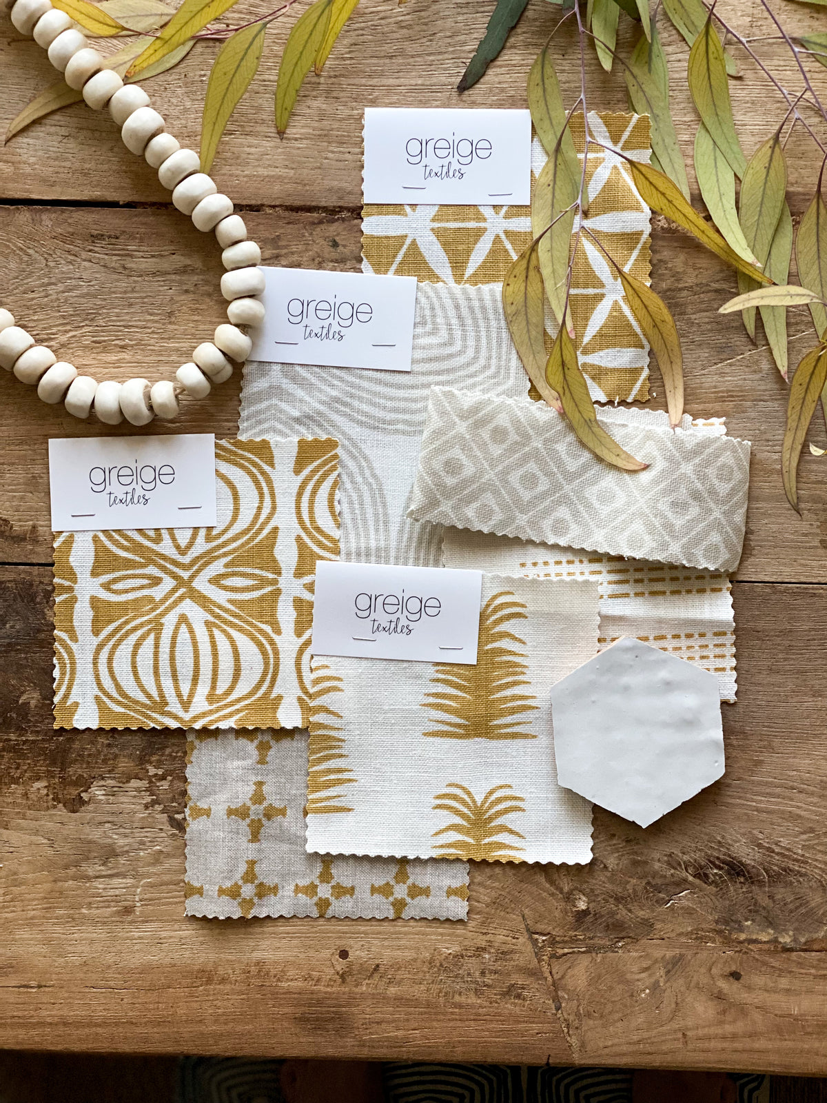 New heritage fabric patterns, hand screen printed on linen by Greige Textiles. Discover more for your next interior project.