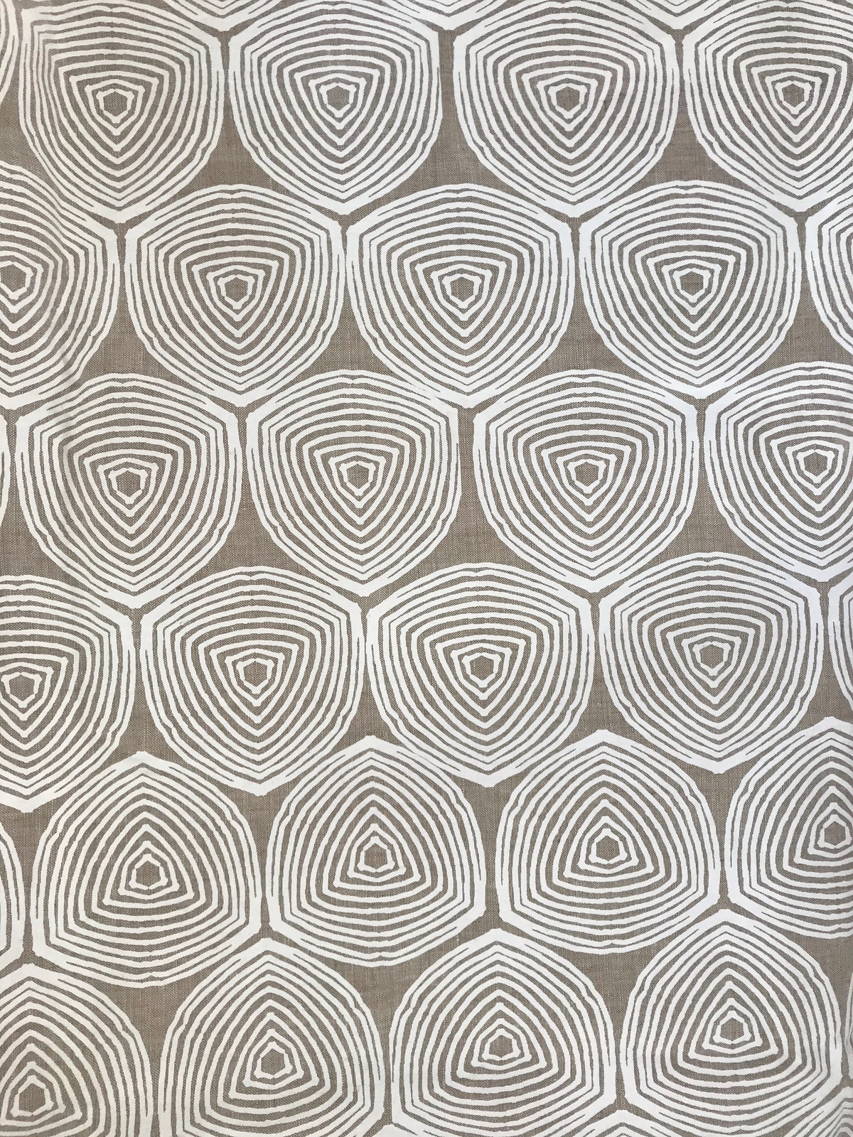 Ward Fabric White on Oatmeal greige textiles