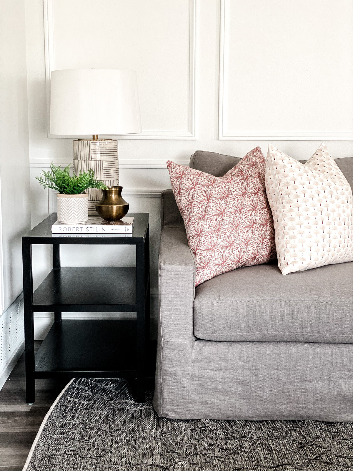 Nathalie Fabric Fig and Lipgloss on Oyster