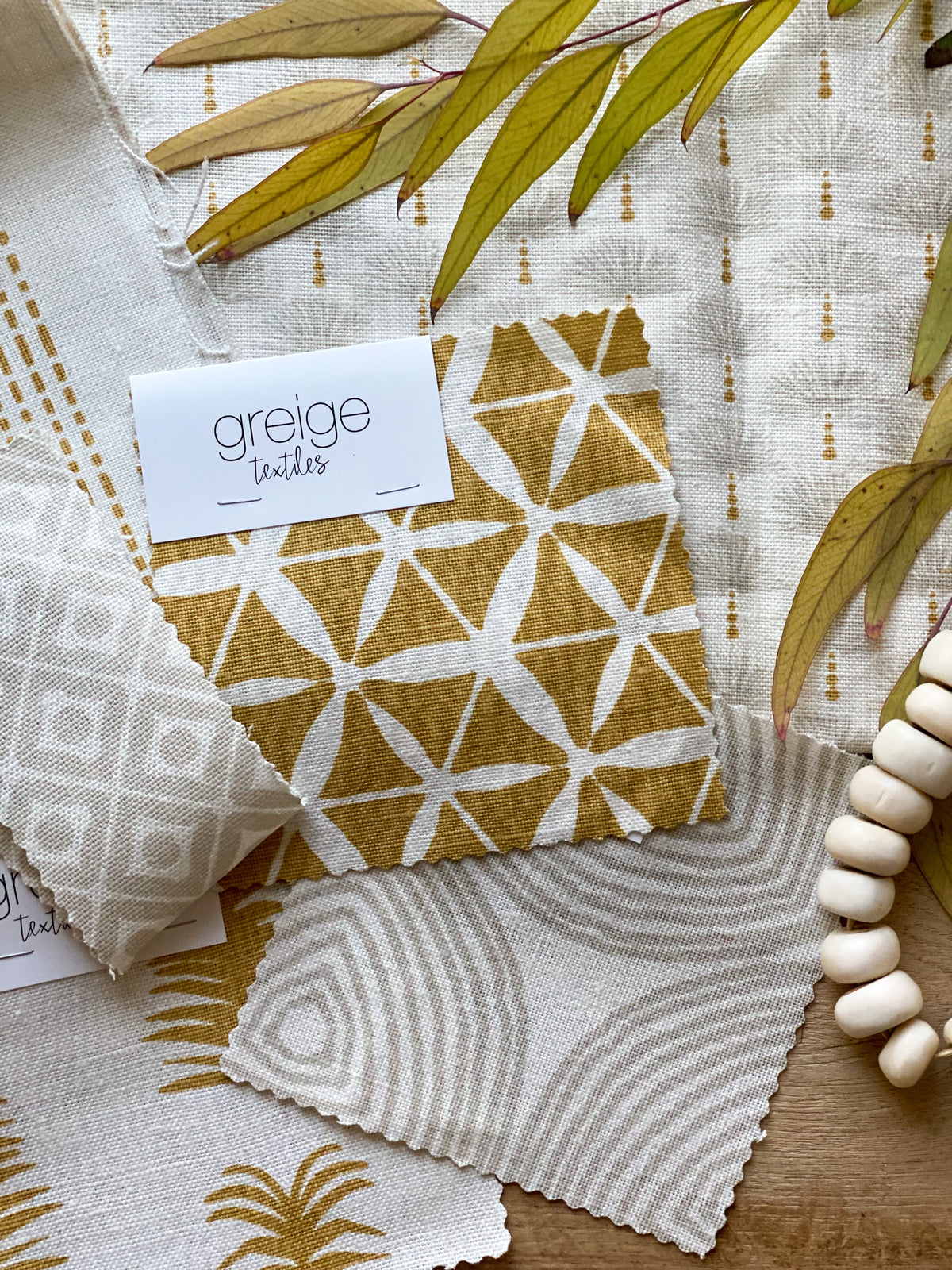 Tuile Fabric Wheat on Oyster