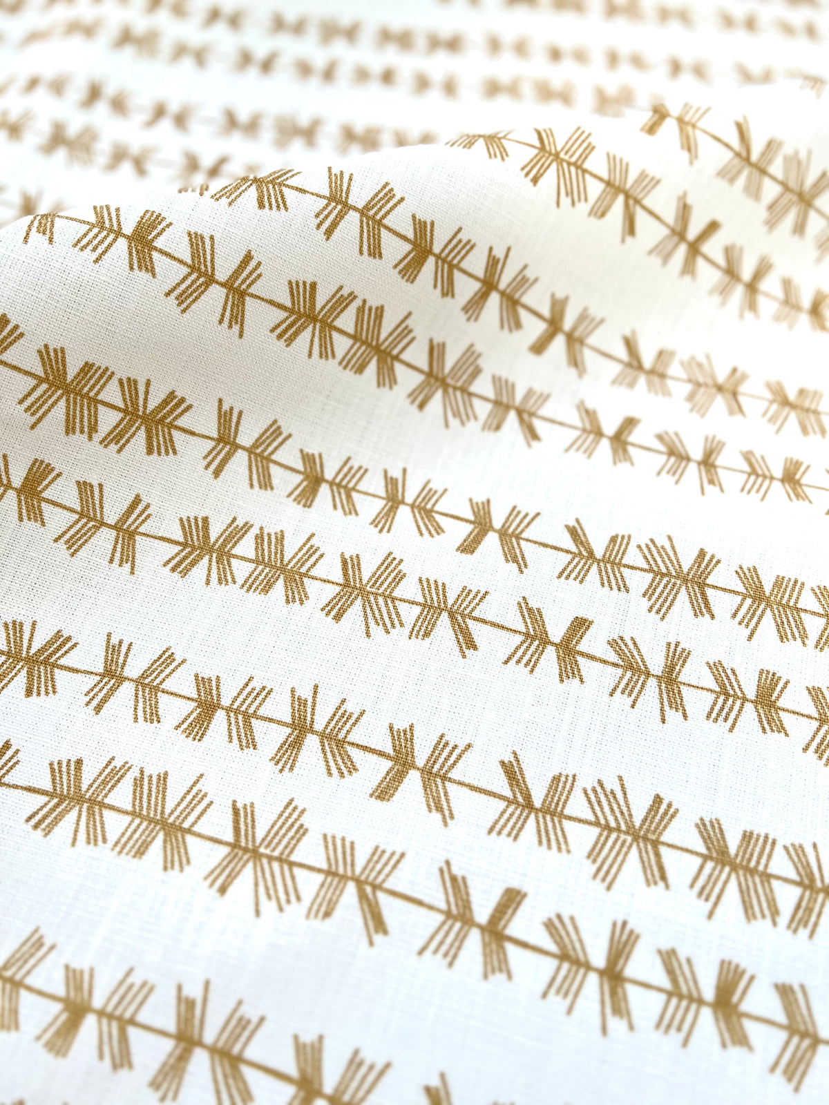 Stick Stripe fabric Wheat on Oyster